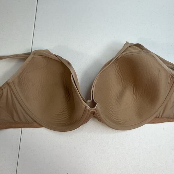 Le Mystere 36DDD 36F Bra Tan Sheer Illusion Demi Underwire Back Closure Beige - Picture 9 of 16